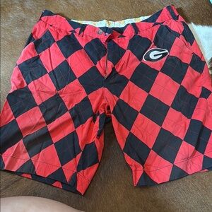 Loudmouth Red and Black Plaid Shorts